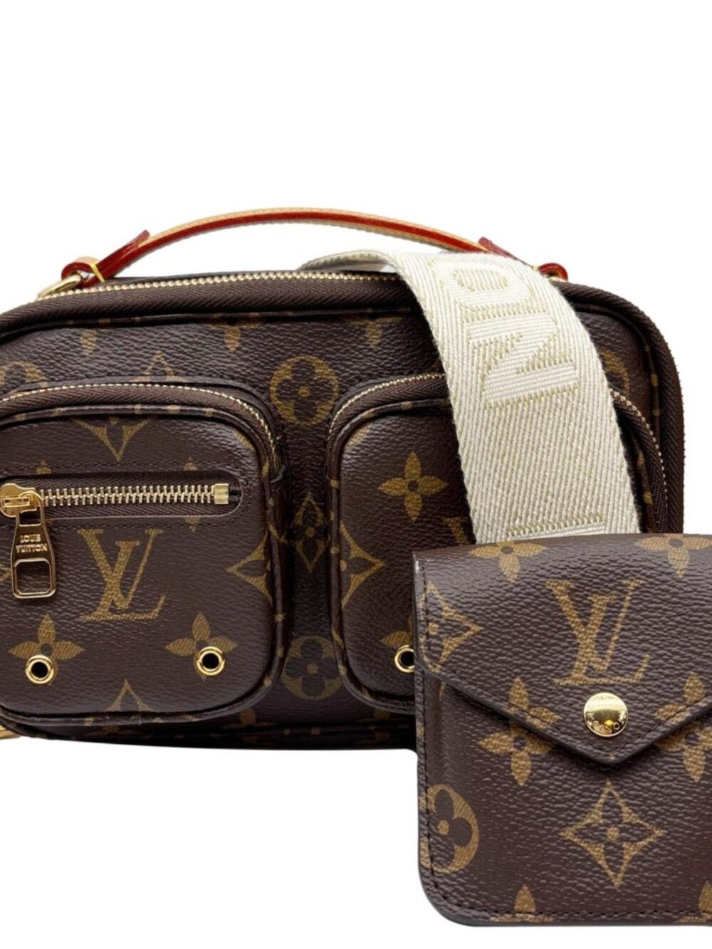 Louis Vuitton Utility Monogram Canvas Crossbody Bag Brown